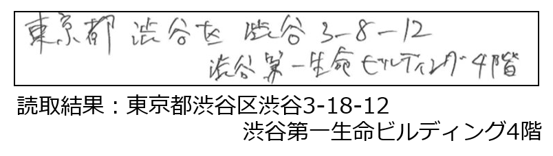 二行折返し住所の読取り​